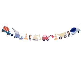 Meri Meri Construction Garland | Boys Birthday Party | Hanging Party Decor