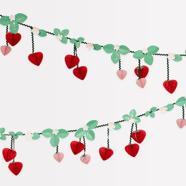 Meri Meri Strawberry Garland | Summer Party Decor | Hanging Party Decor