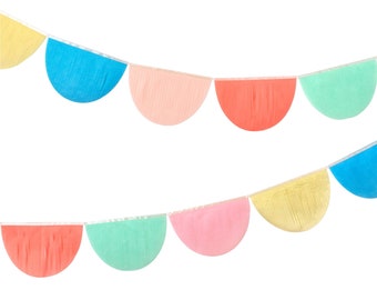 Rainbow Tissue Paper Scallop Garlands (x 2)