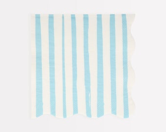 Blue Stripe Large Napkins (x 16)