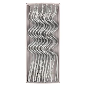 Meri Meri Birthday Candle - Silver Swirly Candles (Pack of 20)