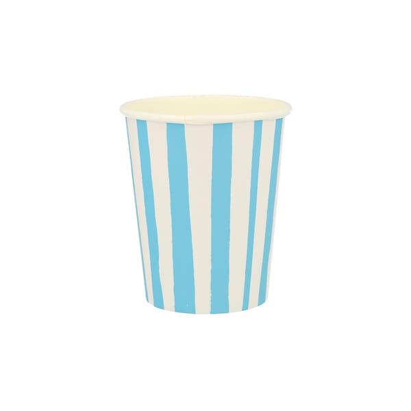 Blue Stripe Cups (x 8)