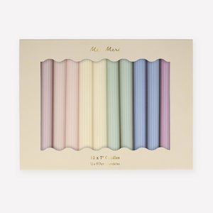 Pastel Table Candles (x 12)