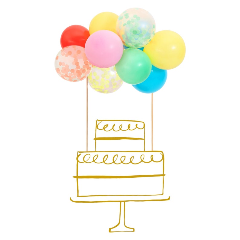 Meri Meri Rainbow Balloon Cake Topper Kit | Birthday Party Decor | Cake ...