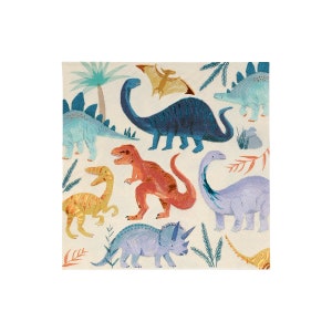 Meri Meri Dinosaur Kingdom Large Napkins | Birthday Party Decor | Party Tableware