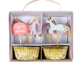 Meri Meri I Believe In Unicorns Cupcake Kit (Pack of 24)