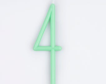 Meri Meri Slim Number 4 Candle | Birthday Cake Decor | Cake Topper Candles
