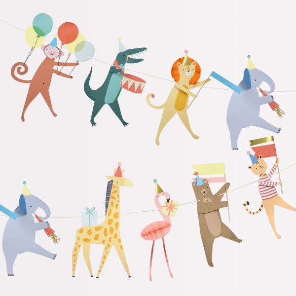Meri Meri Animal Garland | Kids Birthday Party | Hanging Party Decor