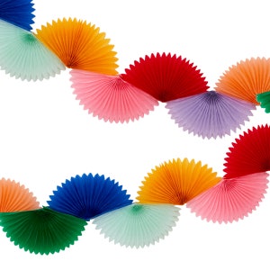 Meri Meri Rainbow Honeycomb Fan Garland (9&#39; with excess cord - Pack of 1)
