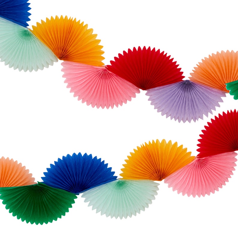 Rainbow Honeycomb Fan Garland