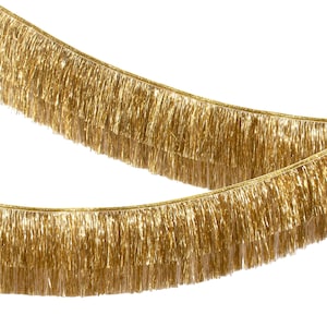 Meri Meri Gold Tinsel Fringe Garland (10&#39; with excess cord - Pack of 1)