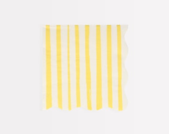 Yellow Stripe Small Napkins (x 16)