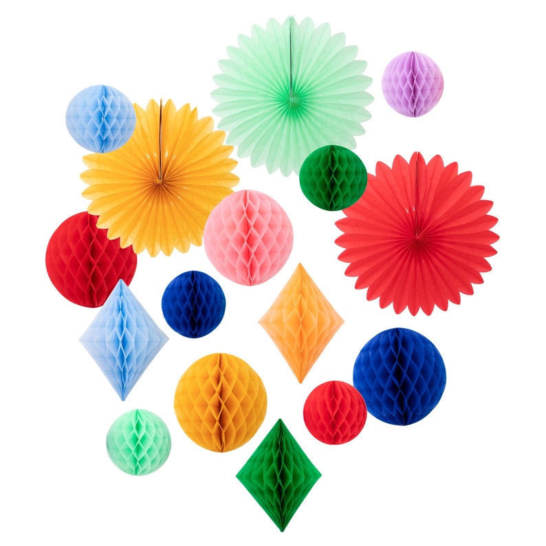 Meri Meri Rainbow Honeycomb Decoration Kit - Thumbnail 3