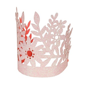 Meri Meri Pink Glitter Party Crowns (Pack of 8)