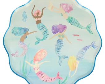 Mermaids Swimming Plates (x 8)