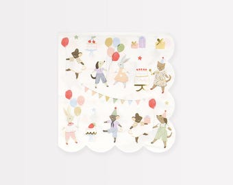 Meri Meri Animal Small Napkins | Kids Birthday Party | Party Tableware