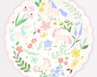 Meri Meri Unicorn Dinner Plates | Girls Birthday Party | Party Tableware