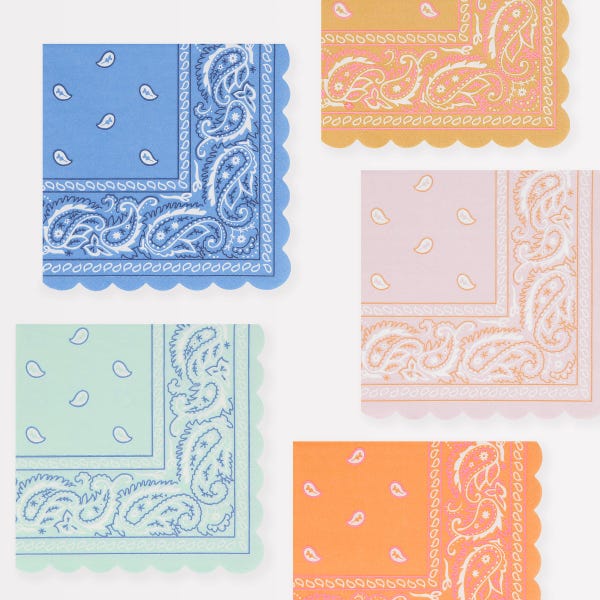 Meri Meri Western Small Napkins | Cowgirl Party Decor | Party Tableware