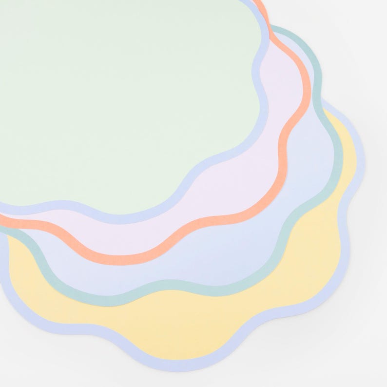 Meri Meri Wavy Round Paper Placemats - Thumbnail 2