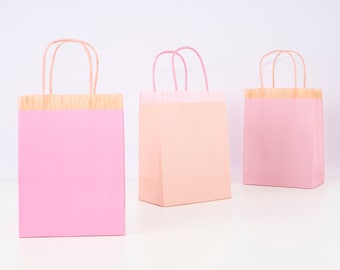 Pink Fringe Party Bags (x 8)