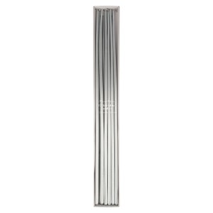 Meri Meri Birthday Candle - Silver Tall Tapered Candles (Pack of 12)