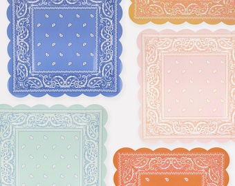 Meri Meri Western Bandana Plates | Cowgirl Party Decor | Party Tableware