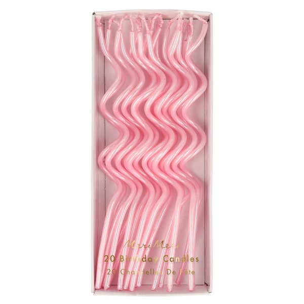 Pink Swirly Candles (x 20)