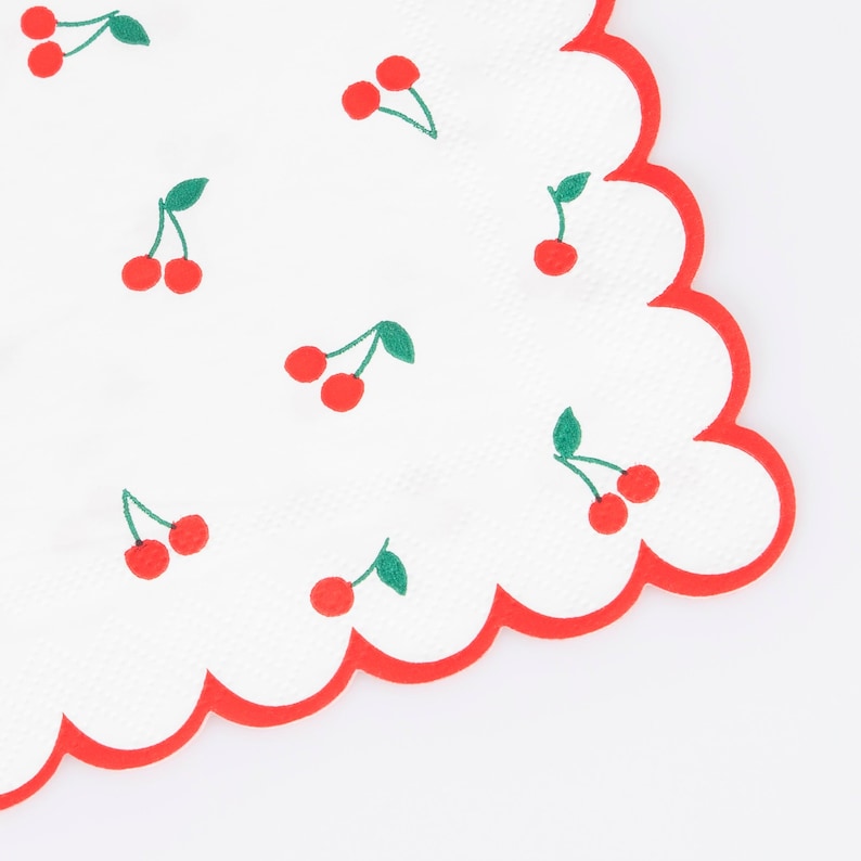 Cherry Pattern Small Napkins - Thumbnail 4