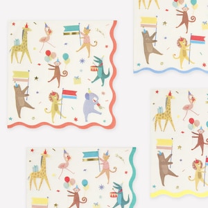 Meri Meri Animal Parade Large Napkins (Pack of 16)