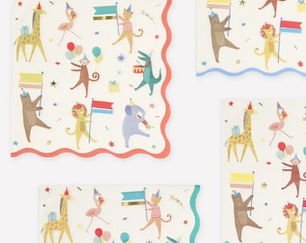 Meri Meri Animal Large Napkins | Kids Birthday Party | Party Tableware