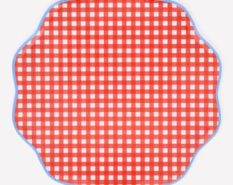 Meri Meri Red Gingham Dinner Plates (Pack of 8) | 4th of July