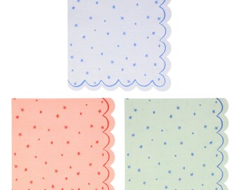 Star Pattern Large Napkins (x 16)