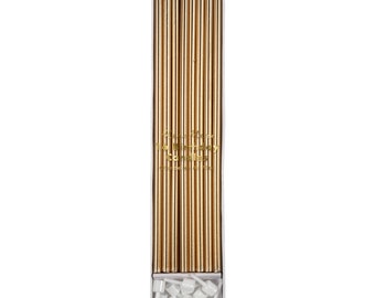 Meri Meri Birthday Candle - Gold Long Candles (Pack of 16)