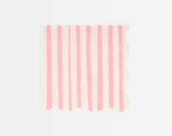 Pink Stripe Small Napkins (x 16)