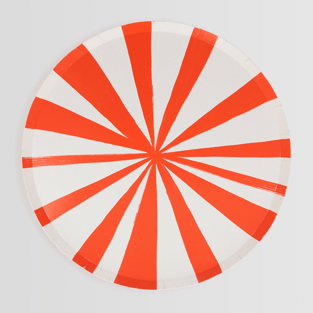 Red Stripe Dinner Plates 8ct Etsy