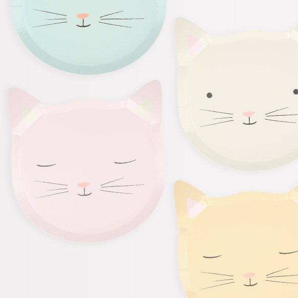 Cute Kitten Plates (x 8)