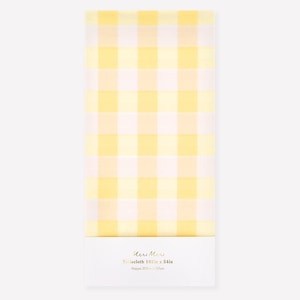 Meri Meri Yellow Gingham Paper Tablecloth (102 x 54 inches)