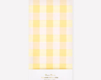 Meri Meri Yellow Gingham Paper Tablecloth (102 x 54 inches)