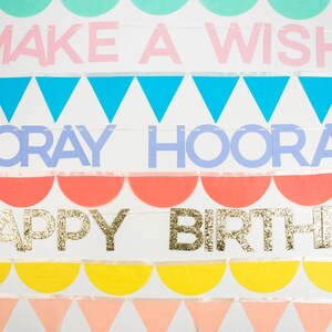 Meri Meri Rainbow Birthday Garlands (10' with excess cord - Pack of 8)