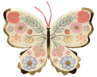 Floral Butterfly Plates (x 8)