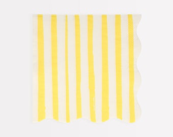 Yellow Stripe Large Napkins (x 16)