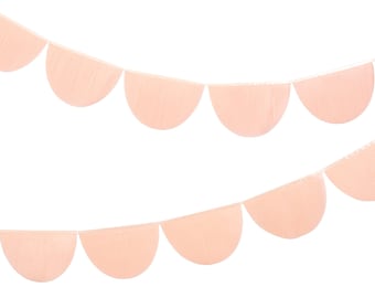 Peach Tissue Paper Scallop Garlands (x 2)