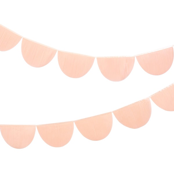 Peach Tissue Paper Scallop Garlands (x 2)