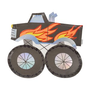 Meri Meri Monster Truck Plates (Pack of 8)