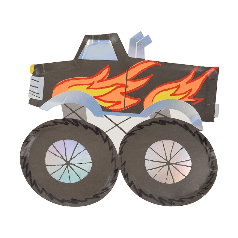 Meri Meri Monster Truck Plates (Pack of 8)