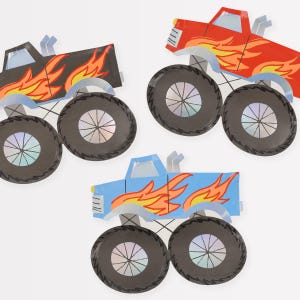 Meri Meri Monster Truck Plates (Pack of 8)