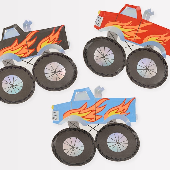 Meri Meri Monster Truck Plates | Boys Birthday Party | Party Tableware