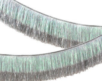 Silver Iridescent Tinsel Fringe Garland