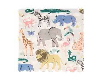 Meri Meri Safari Large Napkins | Kids Birthday Party | Party Tableware