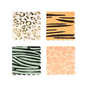 Meri Meri Safari Animal Print Large Napkins (Pack of 16)